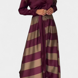 Nessia Vestido Camisero Largo a Rayas con Cinturón