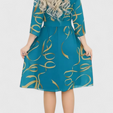 Ame Vestido Midi Estampado con Cinturón y Corte Versátil