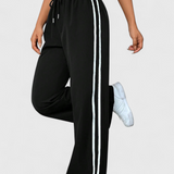 Alanys Pantalón Deportivo de Pierna Ancha con Detalle Lateral