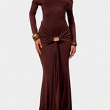 Kiah Vestido Maxi Off-Shoulder con Silueta de Sirena