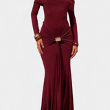 Kiah Vestido Maxi Off-Shoulder con Silueta de Sirena