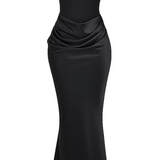 Emily Vestido Maxi Drapado Sin Tirantes