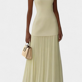 Silvana Vestido de Noche Maxi de Gasa con Pliegues
