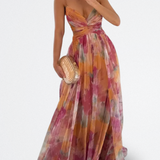 Giselle Vestido Largo Encantador con Estampado Floral
