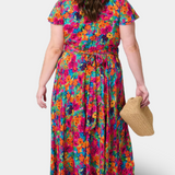 Anais Vestido Largo Floral en Rosa