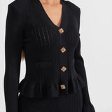 Prudence Conjunto de Vestido Midi de Punto Refinado y Top con Botones