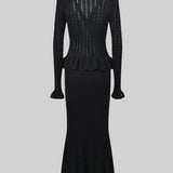 Prudence Conjunto de Vestido Midi de Punto Refinado y Top con Botones