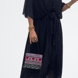 Monica - Vestido de gasa de seda con escote en V