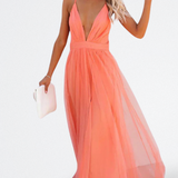 Lidia Vestido Largo Elegante con Espalda Descubierta