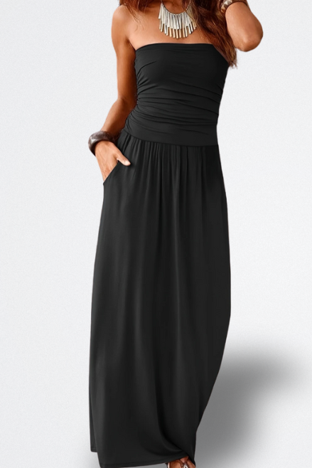 Mara Vestido Midi Sin Tirantes