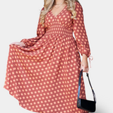 Maddie - Vestido de Cuello en V - Floral Azul