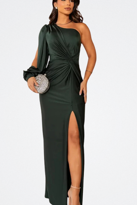 Vale | Vestido satinado de una manga