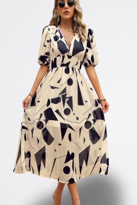 Capri | Vestido Midi Abstracto