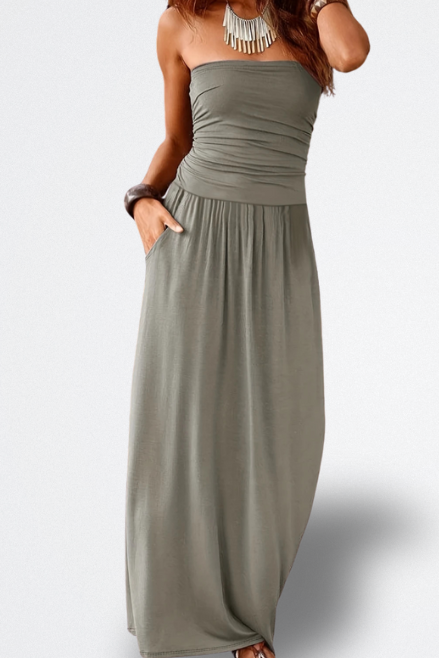 Mara Vestido Midi Sin Tirantes
