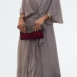 Monica - Vestido de gasa de seda con escote en V