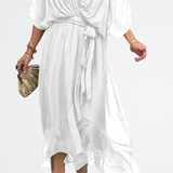 Monica - Vestido de gasa de seda con escote en V