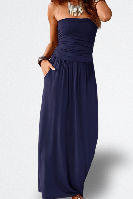 Mara Vestido Midi Sin Tirantes