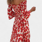 Mar Vestido Floral con Hombros Descubiertos