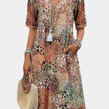 Perla Vestido Midi Boho con Estampado Floral