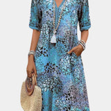 Perla Vestido Midi Boho con Estampado Floral