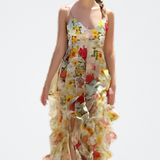 Carmen Vestido Romántico de Fiesta Floral
