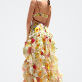 Carmen Vestido Romántico de Fiesta Floral