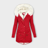 Ivara - Chaqueta de invierno impermeable y forrada de piel