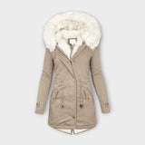 Ivara - Chaqueta de invierno impermeable y forrada de piel