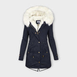 Ivara - Chaqueta de invierno impermeable y forrada de piel