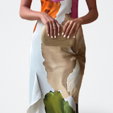 Lucía Vestido Largo Flores Acuarela
