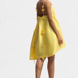 Hedda Vestido Mini Detalle Rosa con Tirantes Espagueti