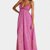 Lexa Vestido Boho Floral de Chiffon con Espalda Descubierta