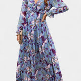 Keti Vestido Maxi Floral de Manga Larga