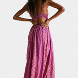 Lexa Vestido Boho Floral de Chiffon con Espalda Descubierta