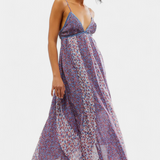 Lexa Vestido Boho Floral de Chiffon con Espalda Descubierta