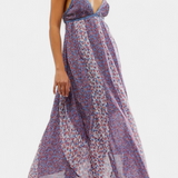 Lexa Vestido Boho Floral de Chiffon con Espalda Descubierta