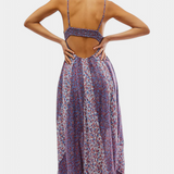 Lexa Vestido Boho Floral de Chiffon con Espalda Descubierta
