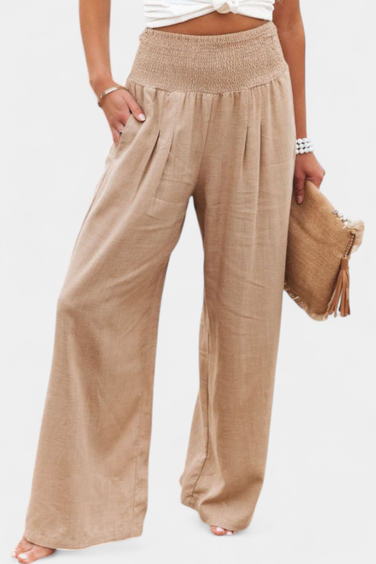Alexia Pantalón de Algodón y Lino con Corte Fluido y Elegancia Natural