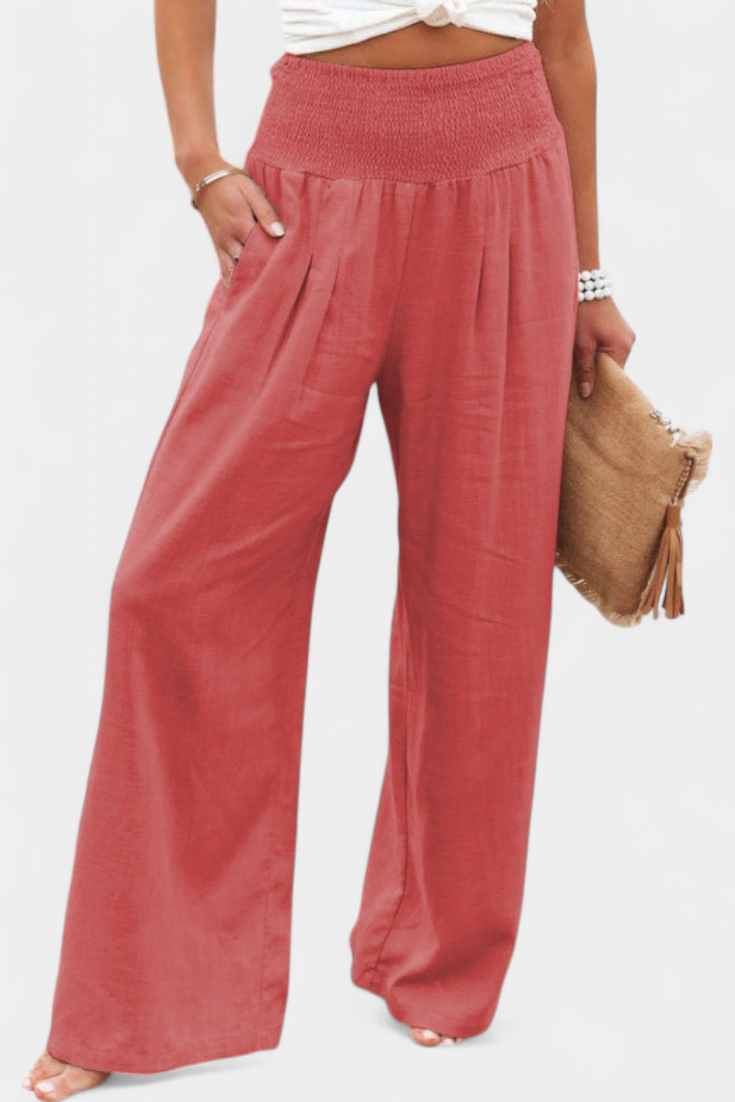 Alexia Pantalón de Algodón y Lino con Corte Fluido y Elegancia Natural