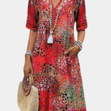 Perla Vestido Midi Boho con Estampado Floral