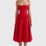 Felicity Vestido Midi Corsé Sin Mangas