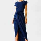 Clarissa Vestido Midi Envolvente con Abertura Lateral