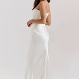 Emily Vestido Maxi Drapado Sin Tirantes