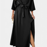 Milly Vestido Elegante con Lazo y Abertura