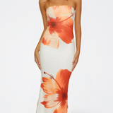 Vera Vestido Asimétrico Floral Mediterráneo