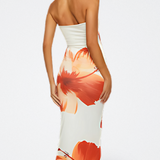 Vera Vestido Asimétrico Floral Mediterráneo