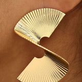 Pendientes de Metal Plisado