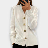 Elena | Cárdigan Elegante con Botones en Forma de Corazón