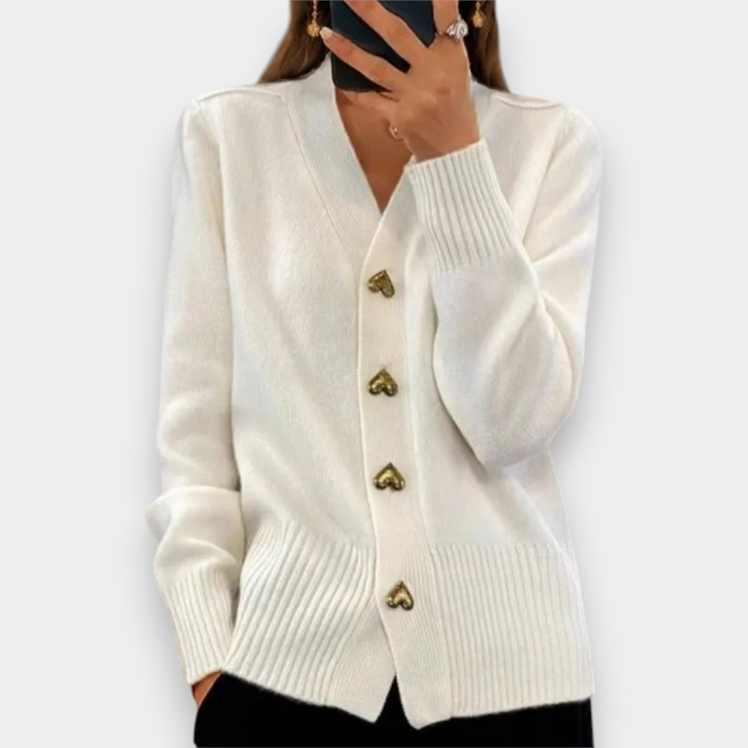 Elena | Cárdigan Elegante con Botones en Forma de Corazón