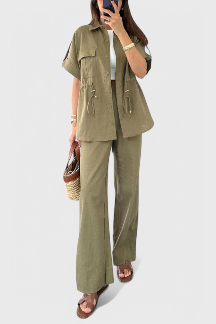 Lani Conjunto de Camisa y Pantalones de Dos Piezas Relaxed